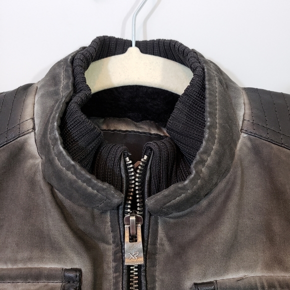 XRAY JEANS Boy's Distressed Wash Shearling Jacket - Picture 4 of 8
